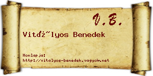 Vitályos Benedek névjegykártya