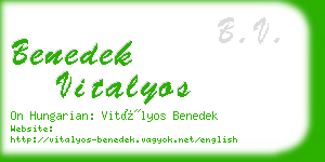 benedek vitalyos business card